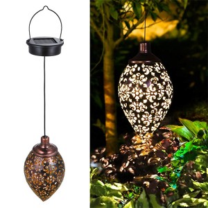 Hanging Solar Lights  Solar Lantern LED Garden Lights Metal Lamp Waterproof for Outdoor Hanging Decor