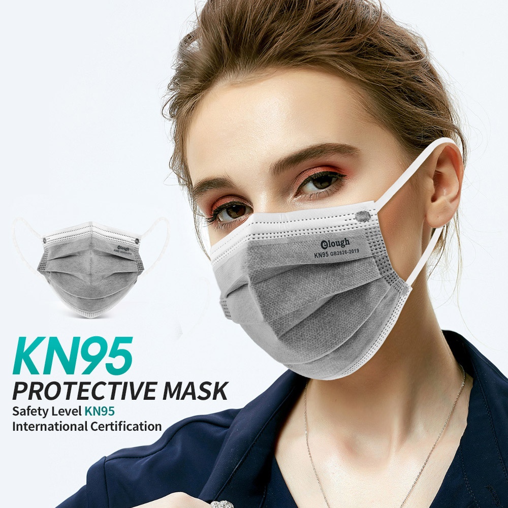 Elough HX-5C carvão ativado 5 camadas KN95 GB2626 máscara protetora 10 peças/pacote