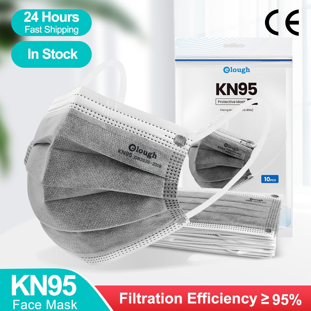 Elough HX-5C Aktívne uhlie 5 vrstiev KN95 GB2626 Ochranná maska ​​10ks/balenie