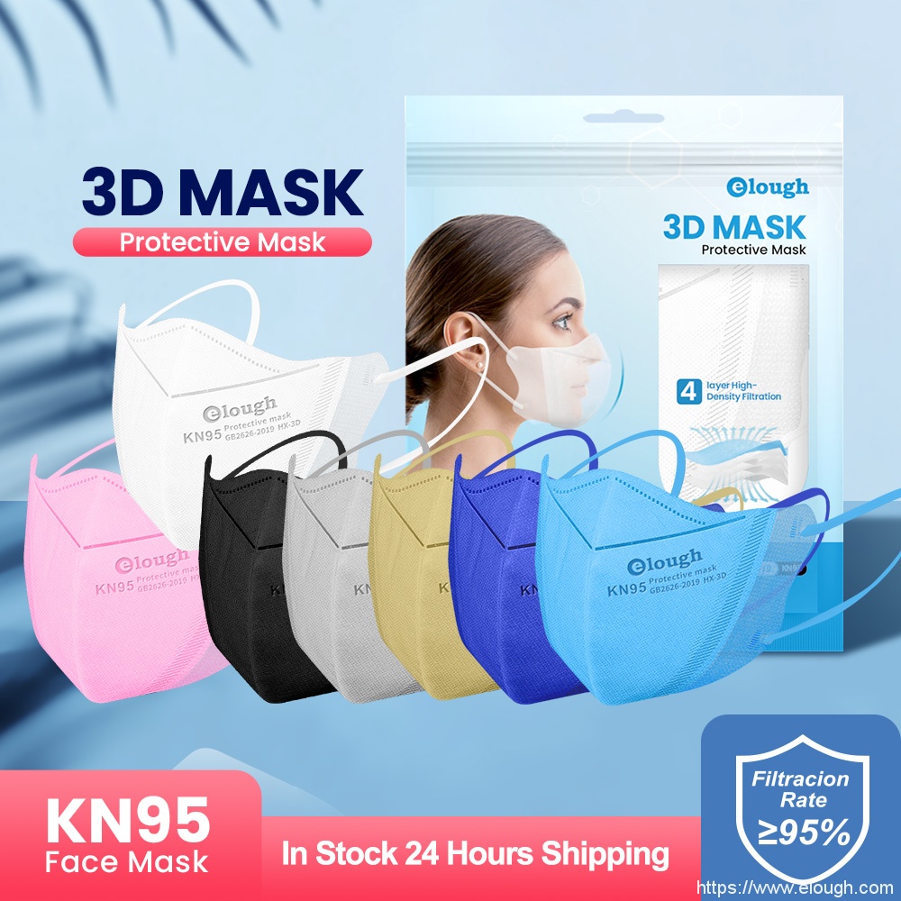 Elough HX-3D Mascarilla KN95 Wiederverwendbare 3D-Stereo-Kn95-Gesichtsmaske 10 Stück/Pack