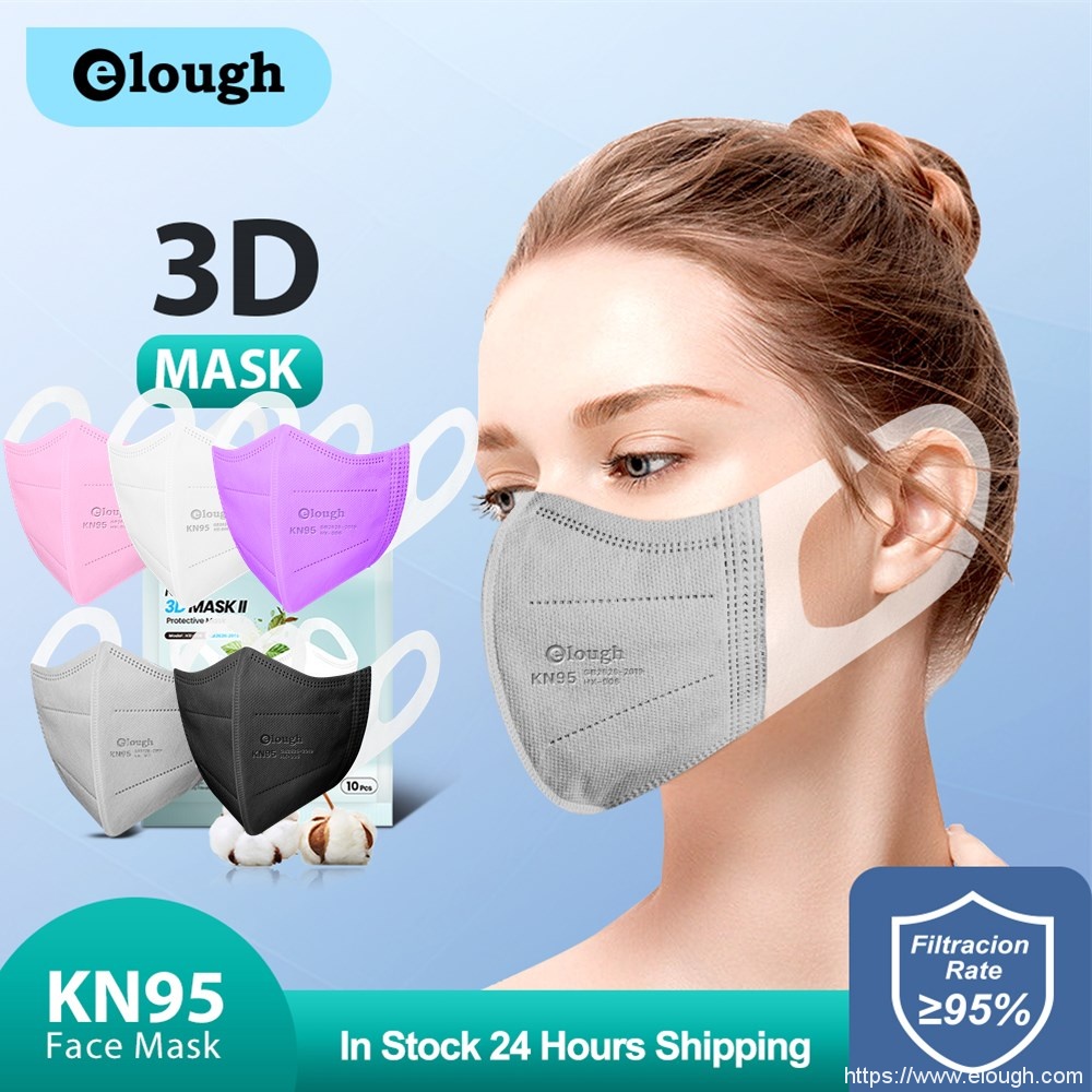 Προστατευτικές μάσκες προσώπου μιας χρήσης Elough HX-006 3D Stereo KN95
