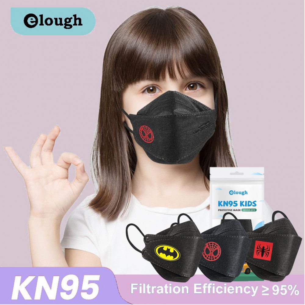 Máscara con forma de pez de Corea negra certificada Elough HX-RT2 KN95