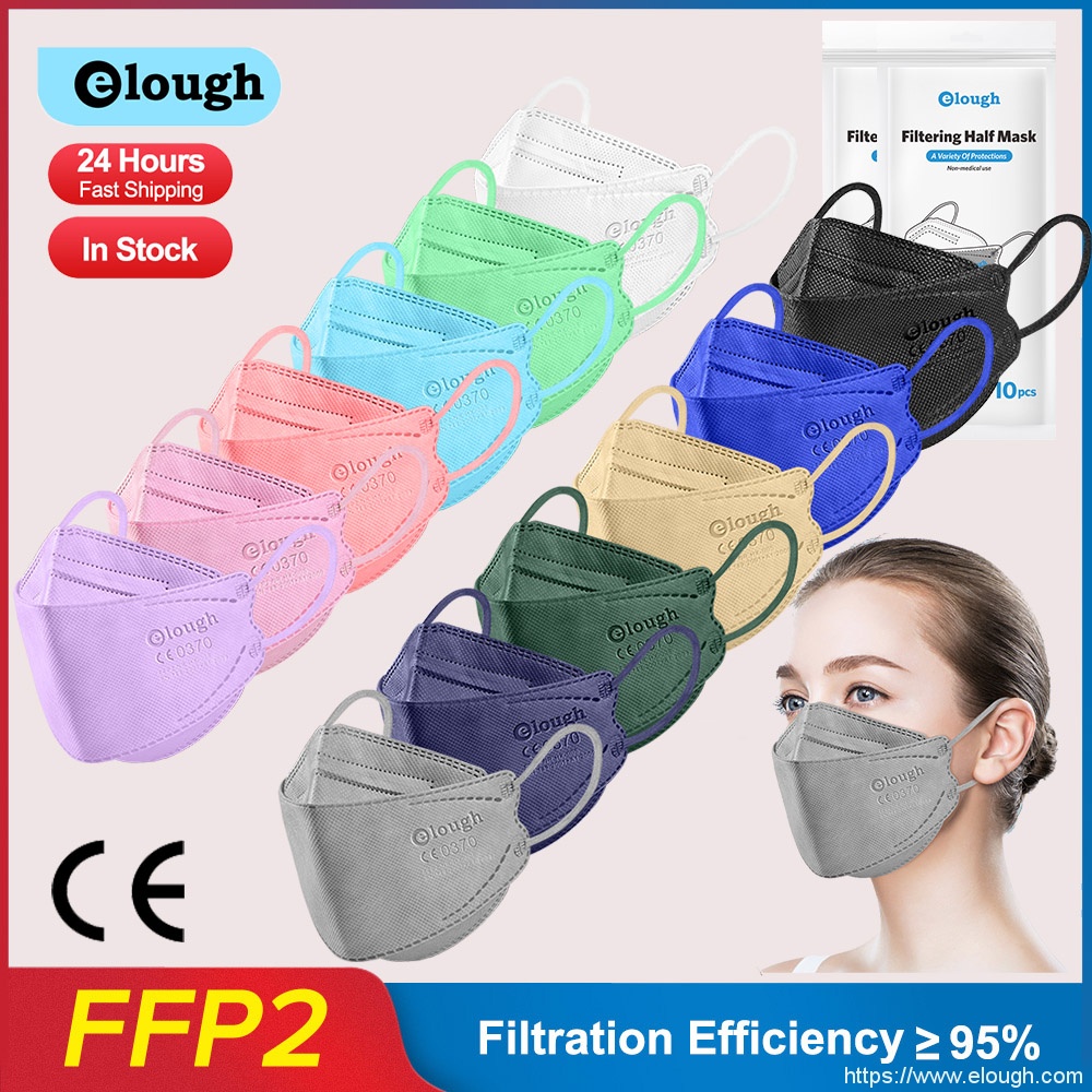 Elough HX-005 CE FFP2 pas logo wegwerp gezichtsmasker 10st/pak aan