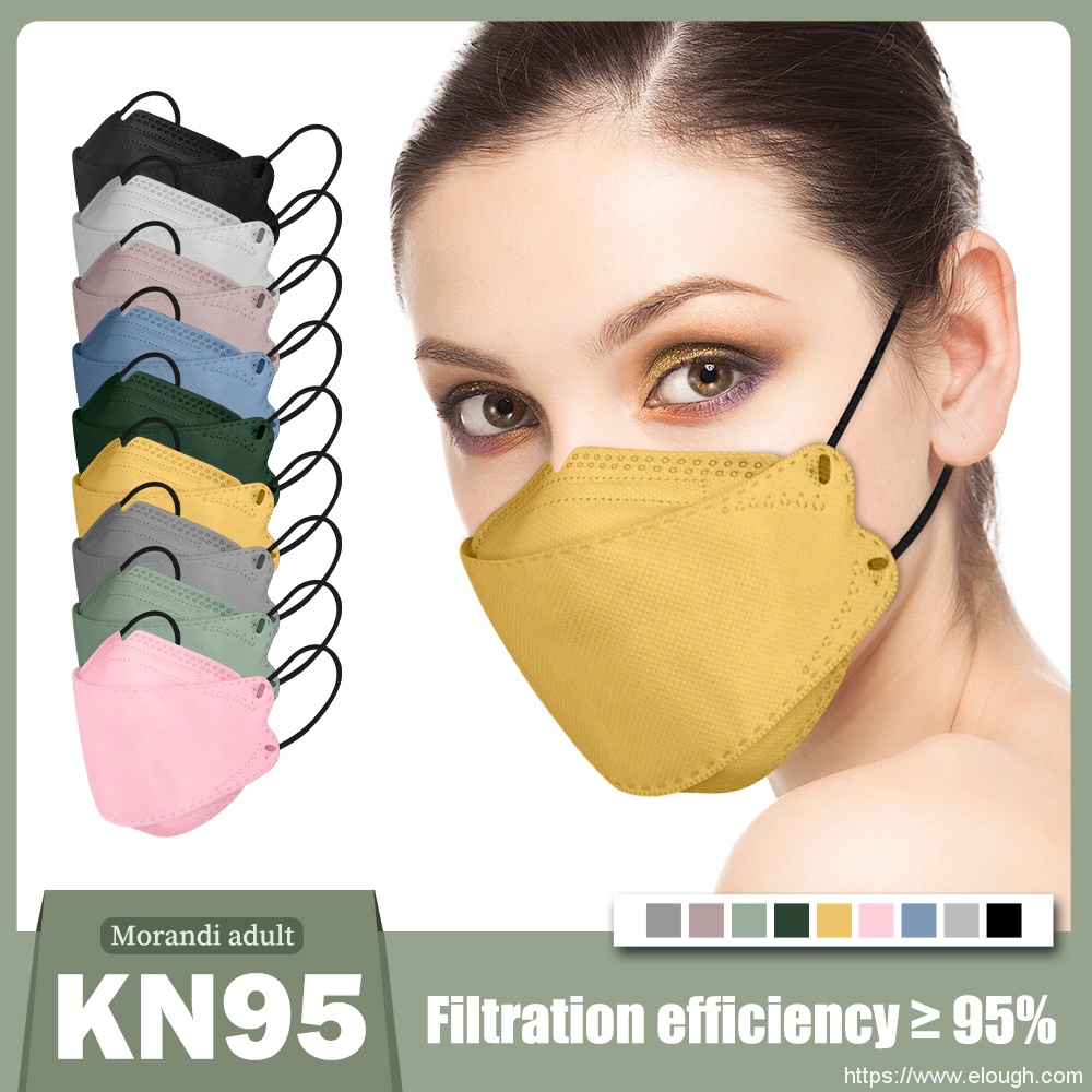 2022 Good Quality Ffp2 Face Mask - Elough Fish Shape Morandi KN95 Disposable Face Mask  –  Elough
