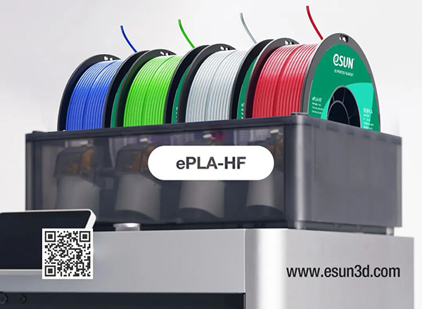 eSUN a lancé le filament d'impression 3D haute vitesse ePLA-HF (haut débit) à Formnext