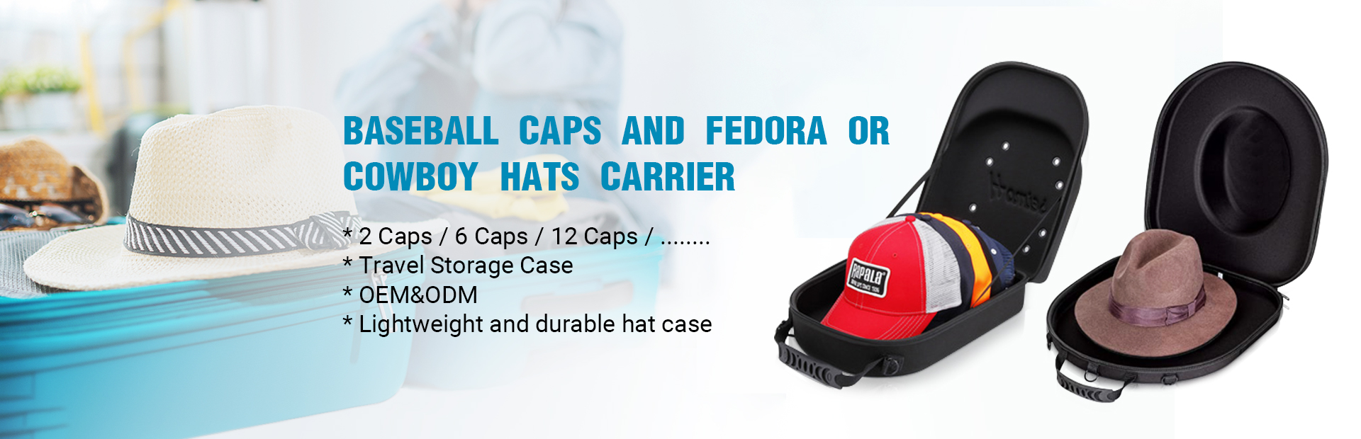 Funda de barret de viatge Fedora modelada EVA personalitzada més venuda