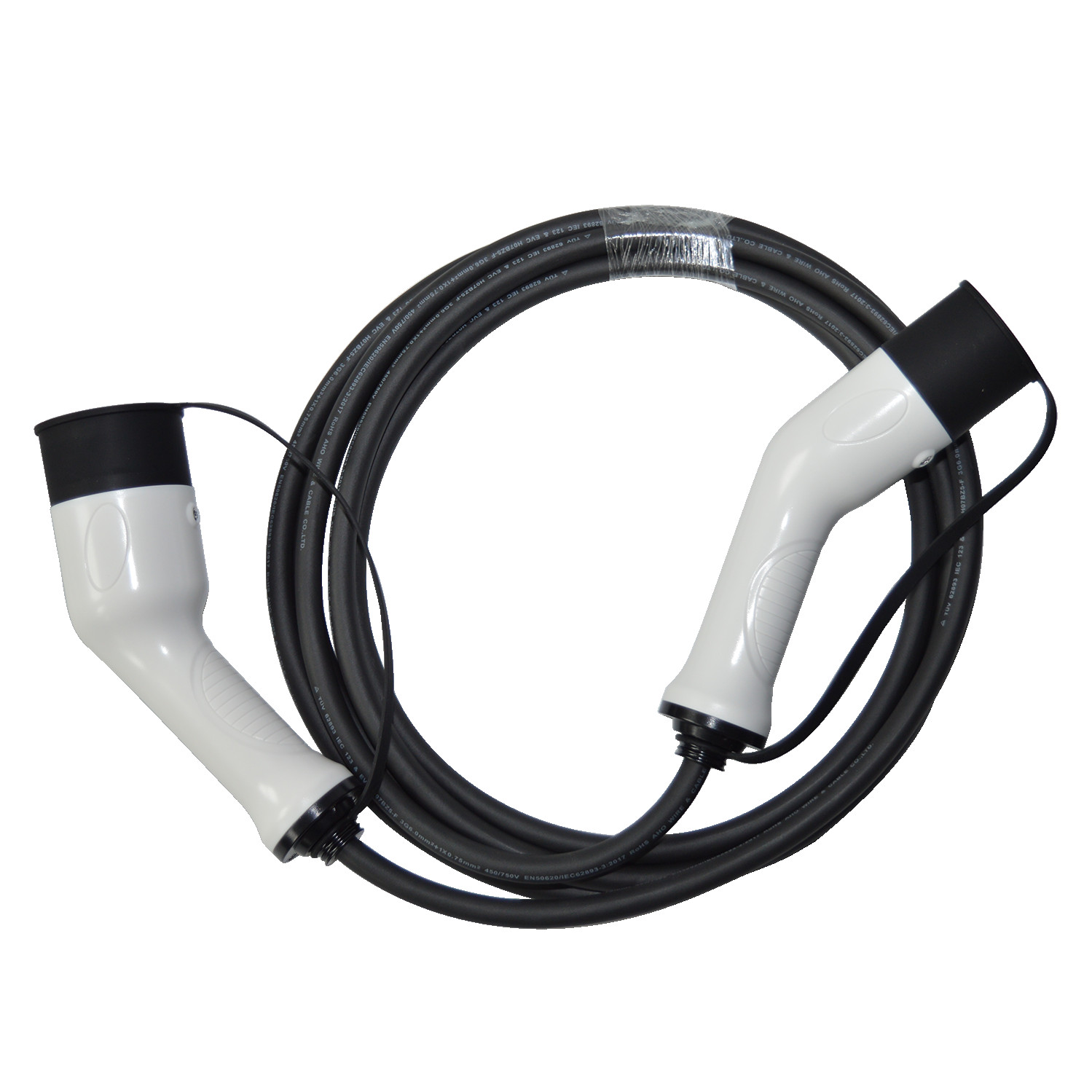 High Quality White Color IEC 62196 Type 2 To Type 2 CE TUV Single Phase 7KW 32A EV Charging Cable Featured Image