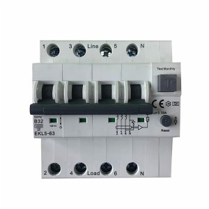40A 63A Type A RCBO 4Pole 30mA 50Hz B32 MCB Circuit Breaker