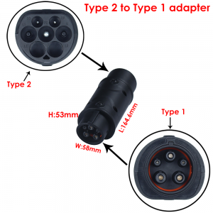 J1772 EV Adapter Type 2 to Type 1 EV Adaptor Socket