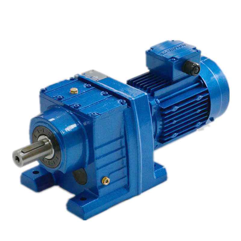 helical gear reducer ຊຸດ R ທີ່ມີຕີນ shaft ແຂງ mounted ກັບ motor ສໍາລັບ EVERGEAR