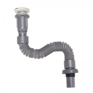 Fregadero universal para lavabo de 1-1/4 pulgadas de diámetro de instalación Tubo de drenaje flexible y expandible de plástico para fregadero de baño de cocina