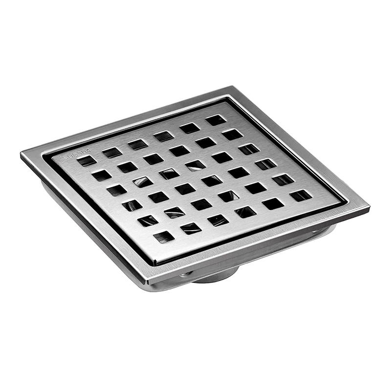 ກະເບື້ອງສະແຕນເລດ Shower Square Insert Floor Drain ດ້ວຍການອອກແບບ Grate Pattern Quadrato