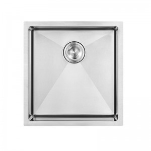 Kvadratni sudoper od nehrđajućeg čelika s jednom zdjelom po mjeri 304 ručno rađeni kuhinjski sudoper