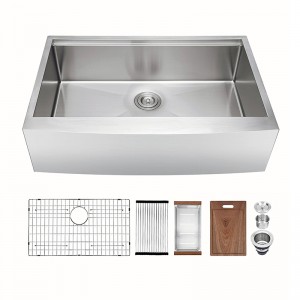 High-Quality Stainless Steel 304 Handmade Kitchen Sink Supplier –  Apron Front Sink Kitchen Farmhouse Sink in Gauge 16 Stainless Steel cUPC  – EverPro