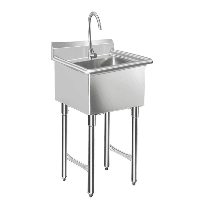 Pinakamabentang Free-standing Utility One Compartment Stainless Steel Commercial sink na may Modern Design Single Bowl