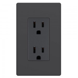 D15 UL Listed Decorator Outlet 15A With Screwless Plate
