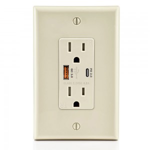 FTR15QC QC3.0 USB Quick Charger Wall Outlet 15Amp Receptacle