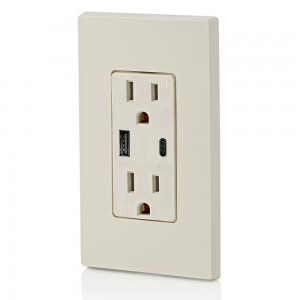 FTR15C-3100 Dual USB Charger Type A +C Wall Outlet 15Amp Receptacle