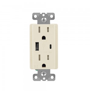 FTR15C-3600 Dual USB Charger Type A +C Wall Outlet 15Amp Receptacle