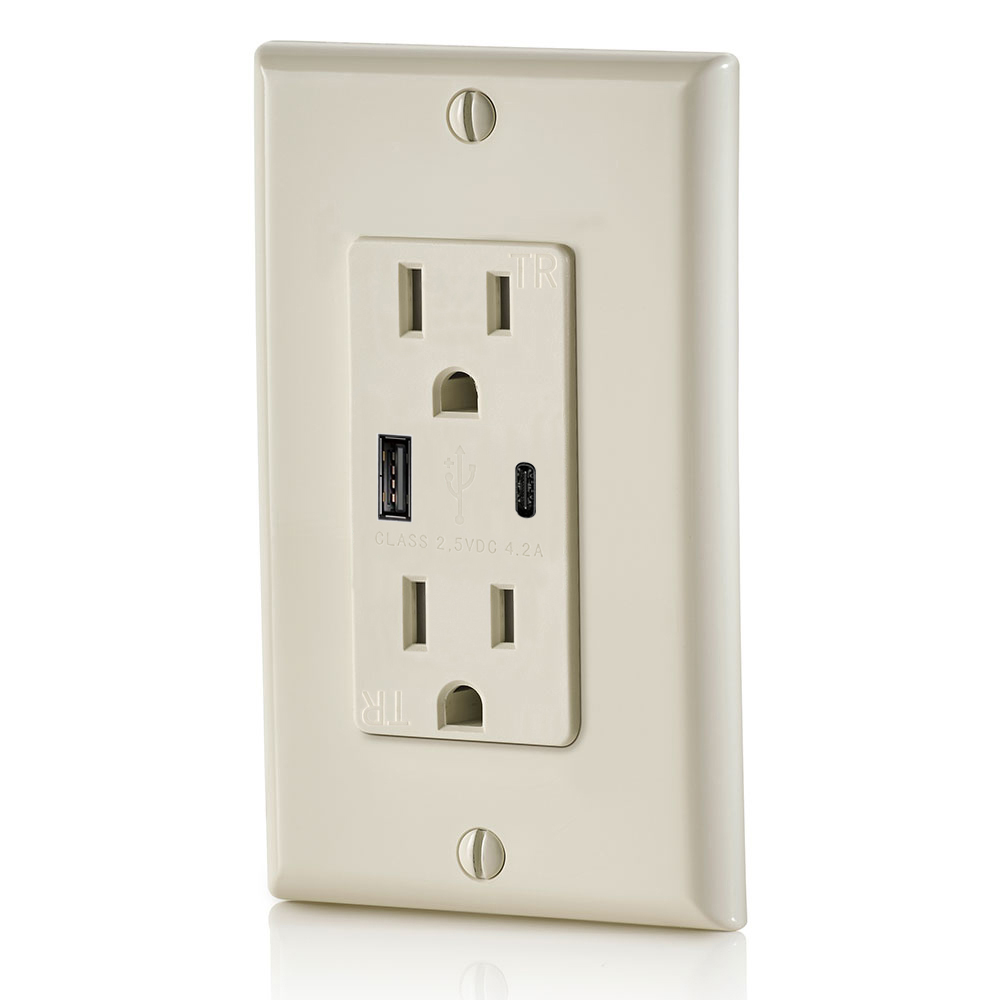 FTR15C Dual USB Charger Type A +C Wall Outlet 15Amp Receptacle Featured Image