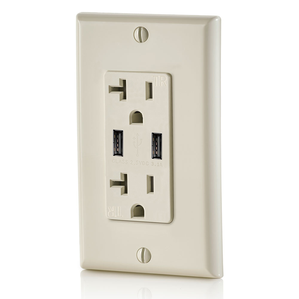 FTR20-3100 Dual USB Charger 3.1A Wall Outlet 20Amp Receptacle Featured Image