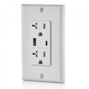 FTR20C-3600 Dual USB Charger Type A +C Wall Outlet 20Amp Receptacle