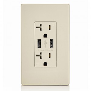 FTR20 Dual USB Charger 4.2A Wall Outlet 20Amp Receptacle