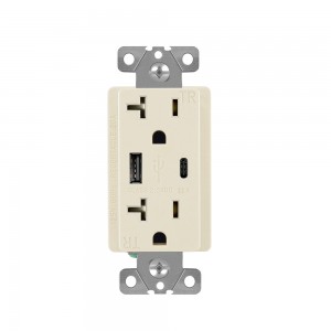 FTR20C-3100 Dual USB Charger Type A +C Wall Outlet 20Amp Receptacle