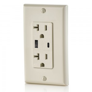 FTR20C-3600 Dual USB Charger Type A +C Wall Outlet 20Amp Receptacle