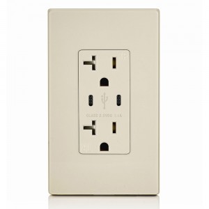 FTR20DC-3600 Dual USB Charger Type C Wall Outlet 20Amp Receptacle