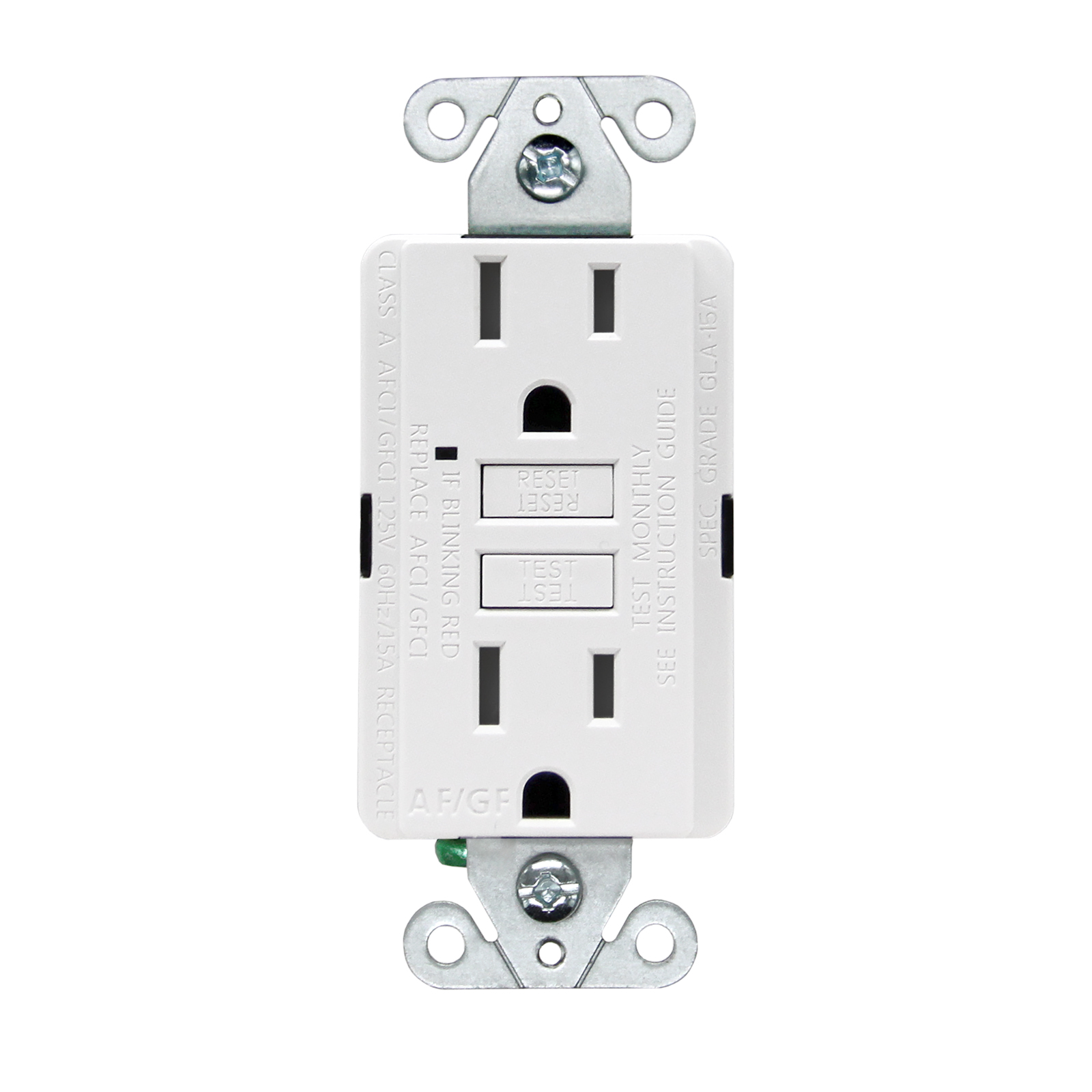 UL Listed New Arrival Self-Test 15 Amp/125V Dual Function AFCI/GFCI Receptacle