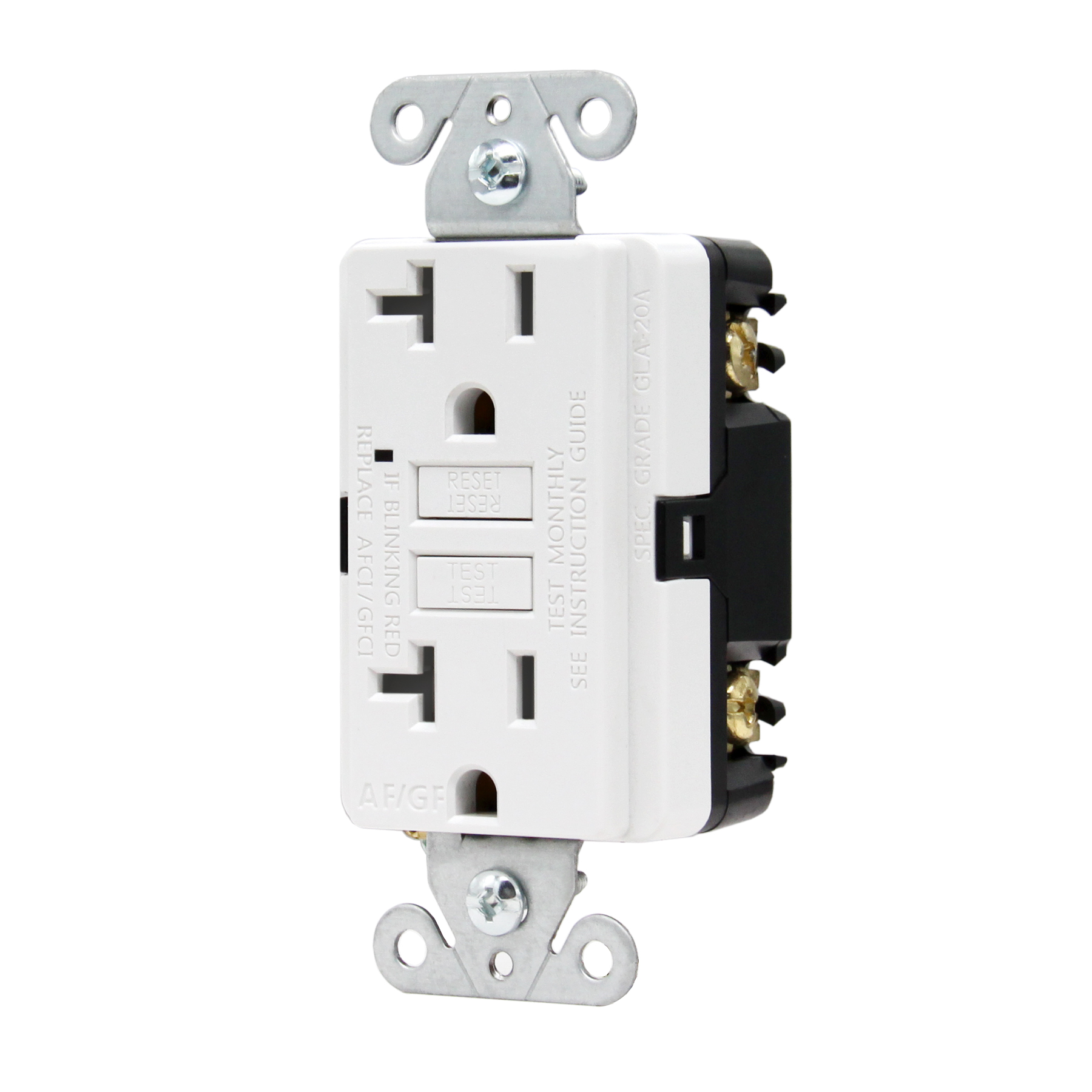 UL Listed New Arrival Self-Test 20 Amp/125V Dual Function AFCI/GFCI Receptacle, GLA-20A