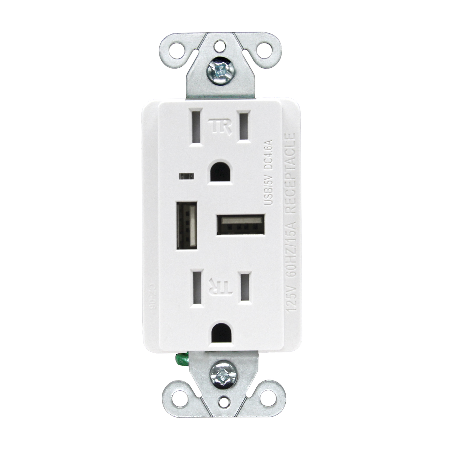 Faith USB Wall Outlets CZ-06 4.6 Amp Dual USB Charger, 15 Amp Duplex Tamper Resistant Outlet Featured Image