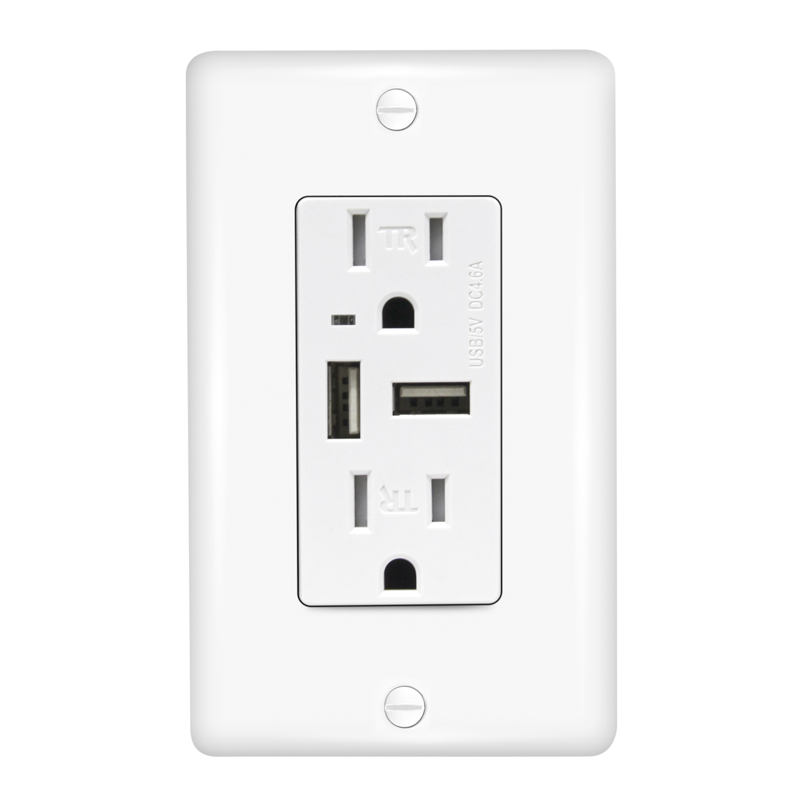 Faith USB Wall Outlets CZ-06 4.6 Amp Dual USB Charger, 15 Amp Duplex Tamper Resistant Outlet