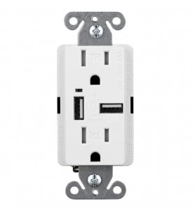 Faith UL Listed 5.1A Usb Chargers Ultra-High-Speed Tamper Resistant Type A USB Outlet With Wall Plate