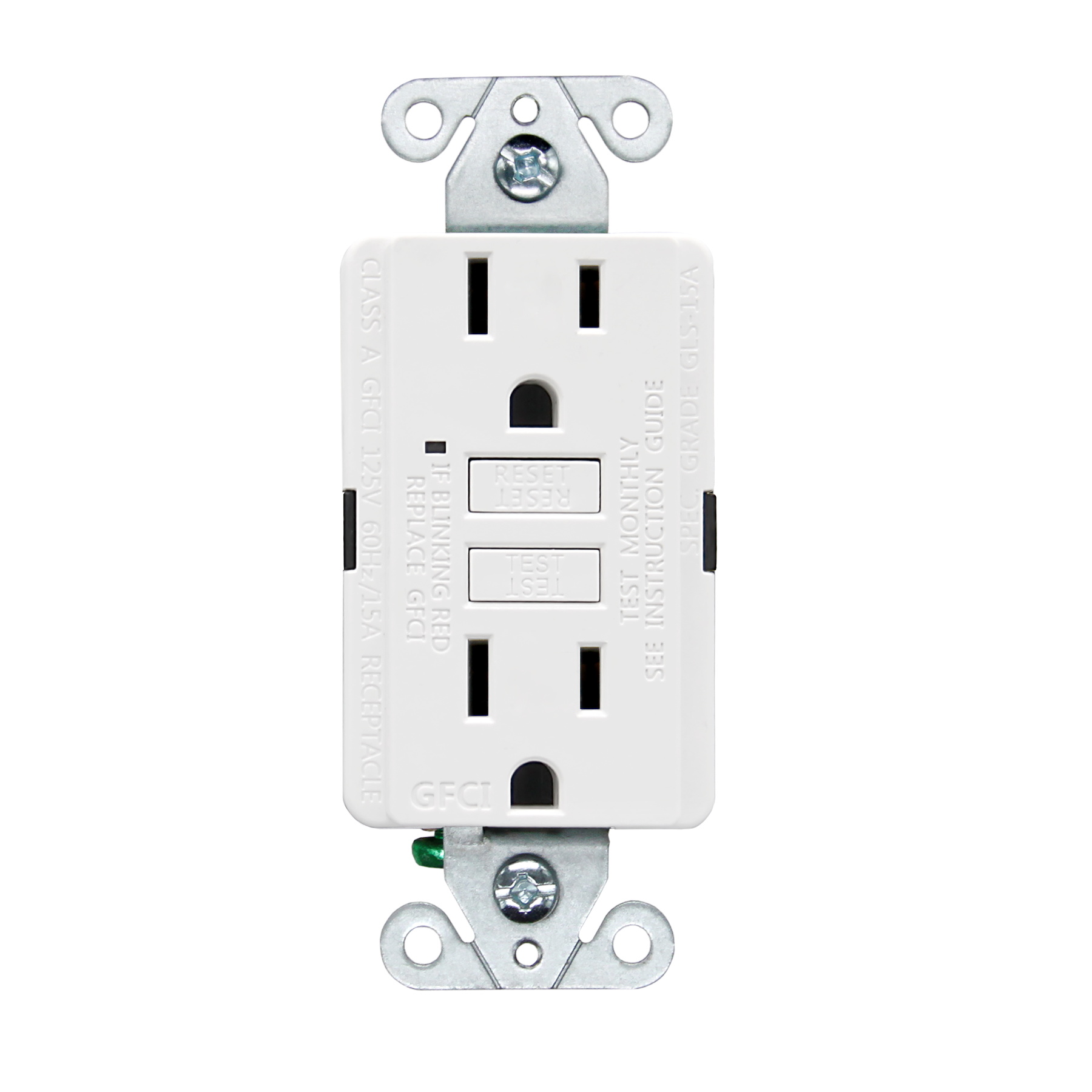 American 15 Amp Self-Test Duplex Non-Tamper-Resistant GFCI Receptacle Wall  Electrical Outlet, GLS-15A Featured Image