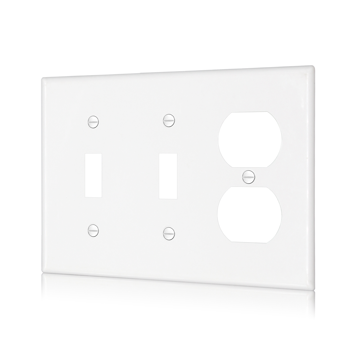 3 Gang Combo Wall Plate 2 Toggle/1 Duplex outlet opening, SSC-TTRE