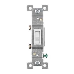 UL Listed 15A Self-Grounding single pole toggle Light switch, 120 Volt, Toggle Framed AC Quiet Switch, SSK-2