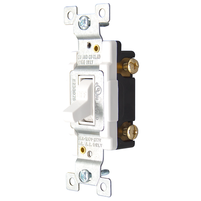 US 20 Amp 120V Single Pole Standard Toggle Wall Light Switch na UL & cUL edepụtara
