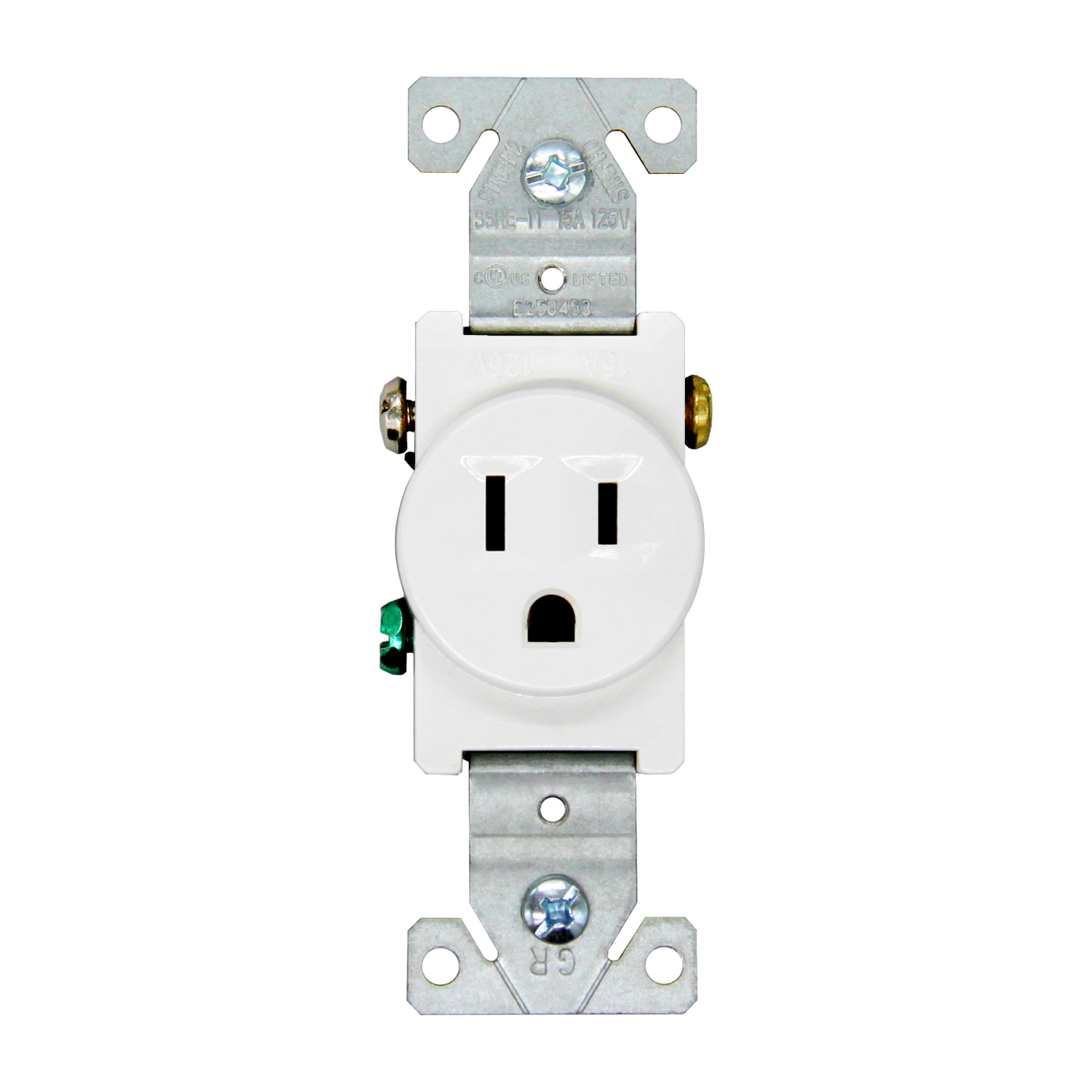 UL Listed Grounding Screw 15 Amp Single Receptacle Outlet, 125-Volt NEMA 5-15R, SSRE-11 Featured Image