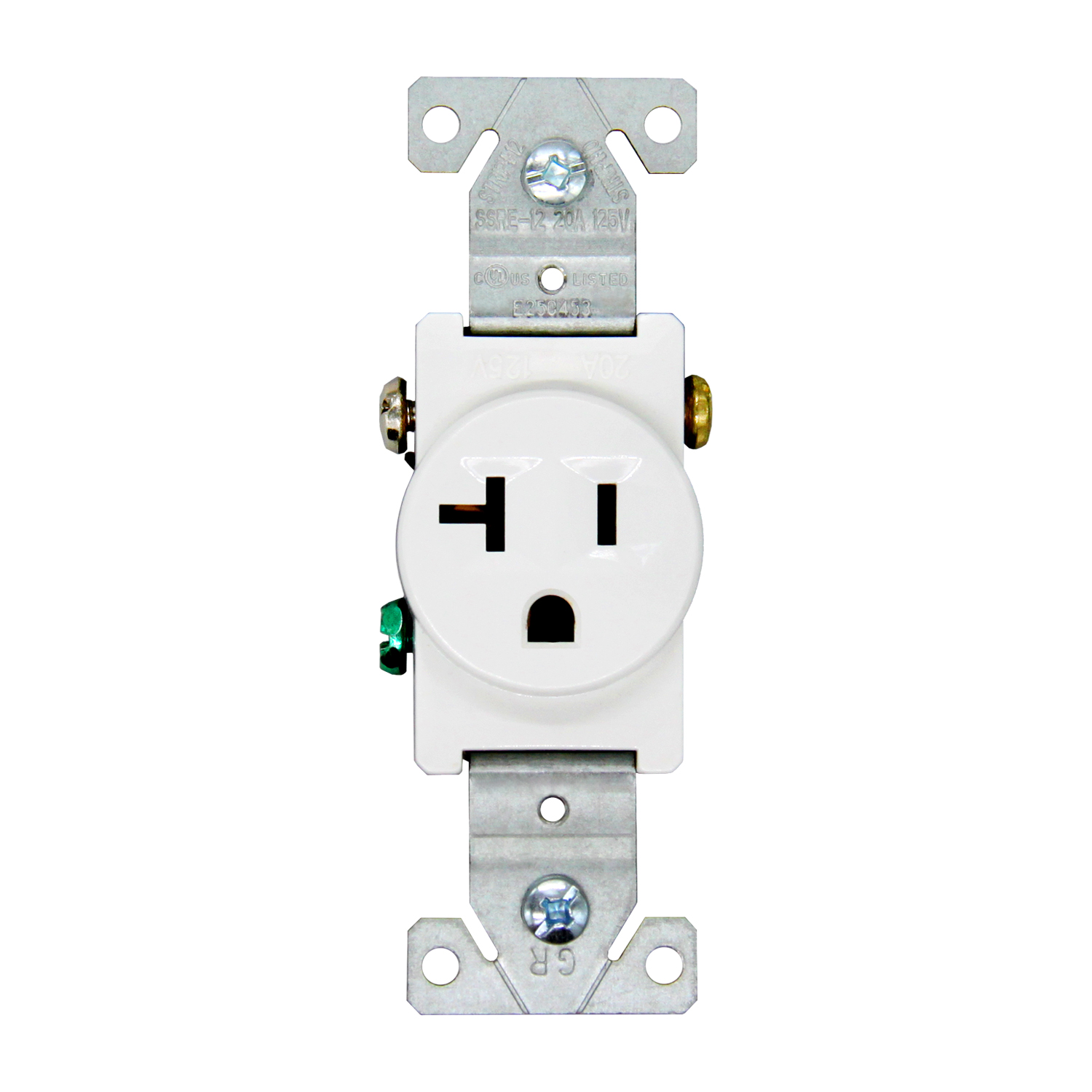 UL Listed 20 Amp Smooth Face Single Receptacle , SSRE-12