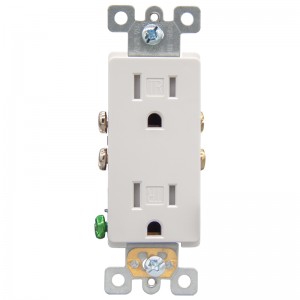 Faith15 Amp Duplex Decorator Tamper-Resistant Electrical Wall Receptacle Outlet