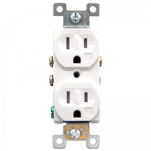 NEMA 5-15R 15amp 125V US Decorator Duplex Electrical Wall Receptacle With Tamper Resistant