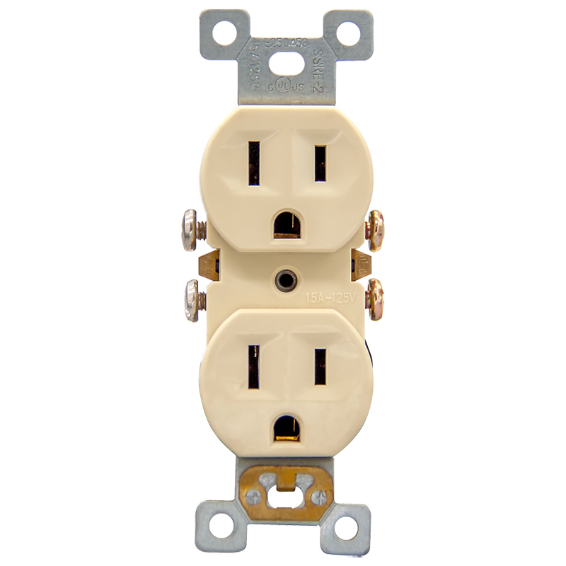 Residential Grade Self-Grounding 15A Standard Duplex Receptacle 125V with UL/CUL Certificate
