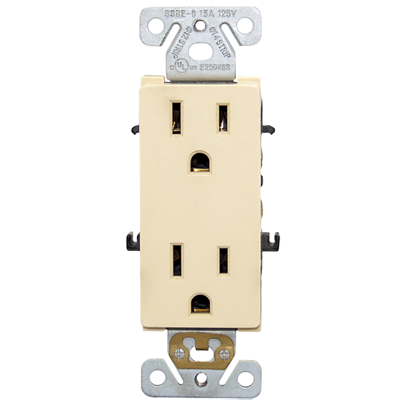 Faith UL Listed Self-Grounding Wall Outlets 15A Decorative Duplex Receptacle receptacle with stripper and terminal covers