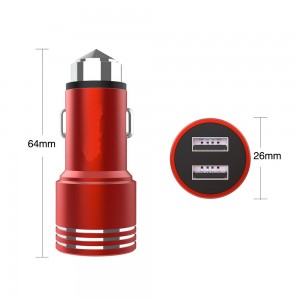 Car Charger with Safety Hammer Car Charger
