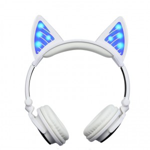 Factory Stock LED Portable Cat Wireless Bluetooth Headphone