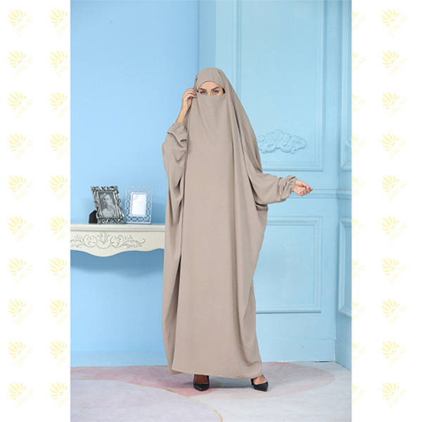 JK001 Muslim Solid Color Abaya Prayer Dress