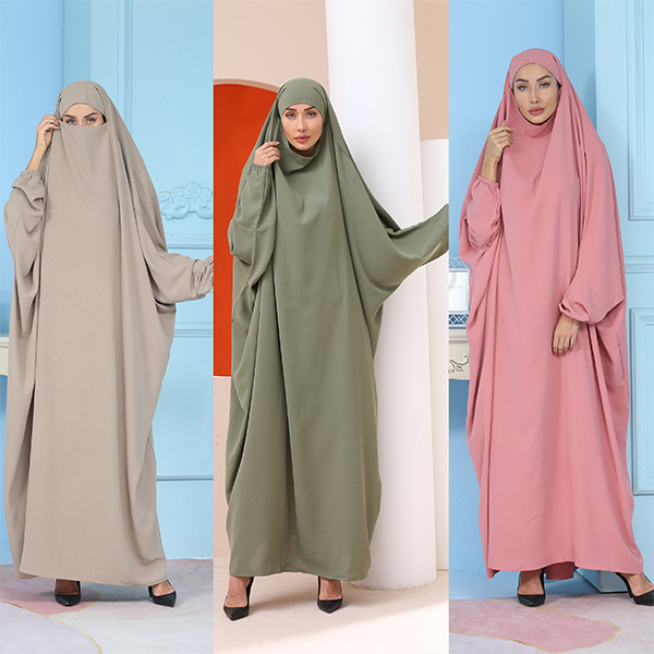 JK001 Muslim Solid Color Abaya Prayer Dress Featured Image