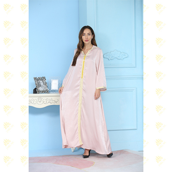 JK008 Muslim Women’s Full Embroidery Dubai Dress Kaftan